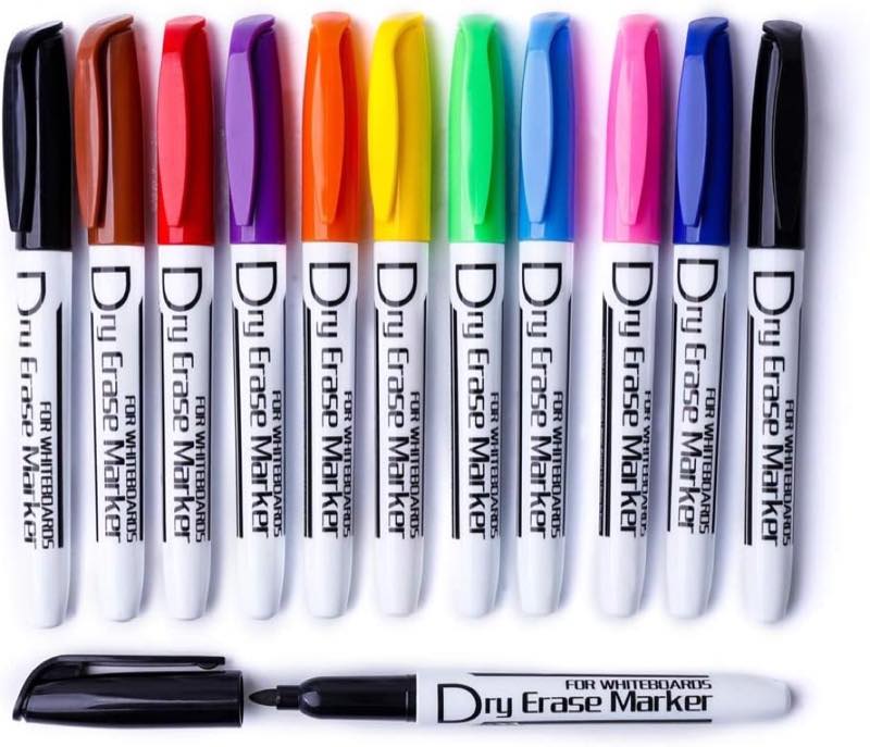 Volcanics Whiteboard Marker, 12er Set, feine Rundspitze