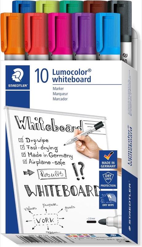 STAEDTLER Lumocolor 351 B10, Linienbreite ca. 2 mm, 10 Marker