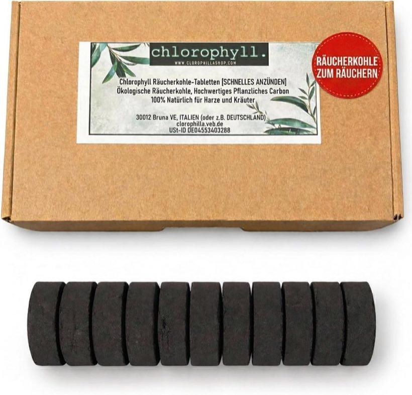 Chlorophilla Räucherkohle zum Räuchern (100 Stücke)
