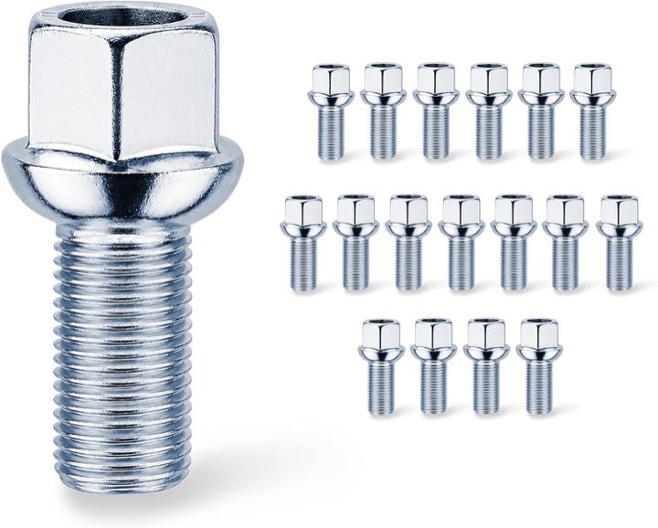 L&P Radschrauben M14x1,5 Kugelbund R13 20 Stück Silber
