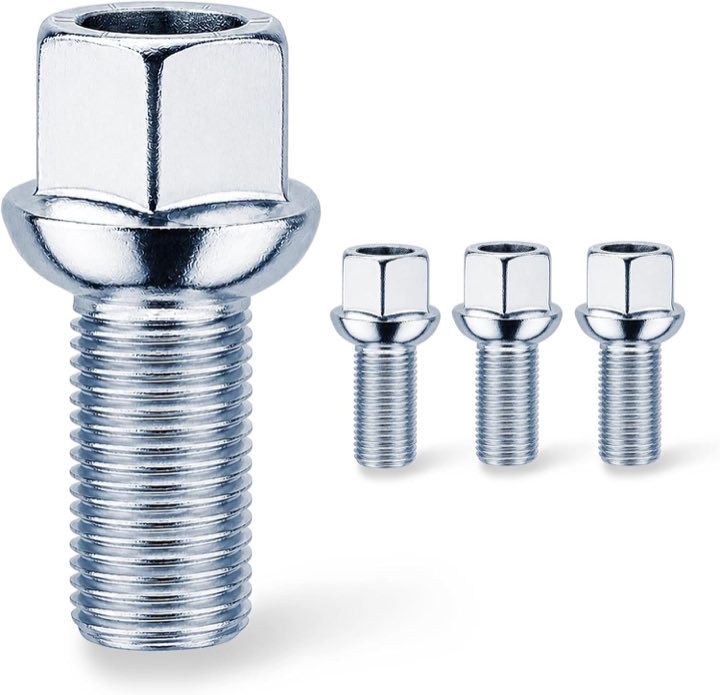 L&P Radschrauben M14x1,5 Kugelbund R13 4 Stück Silber