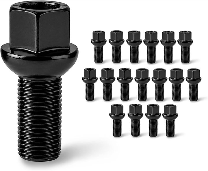 L&P Radschrauben M14x1,5 Kugelbund R13 20 Stück Schwarz