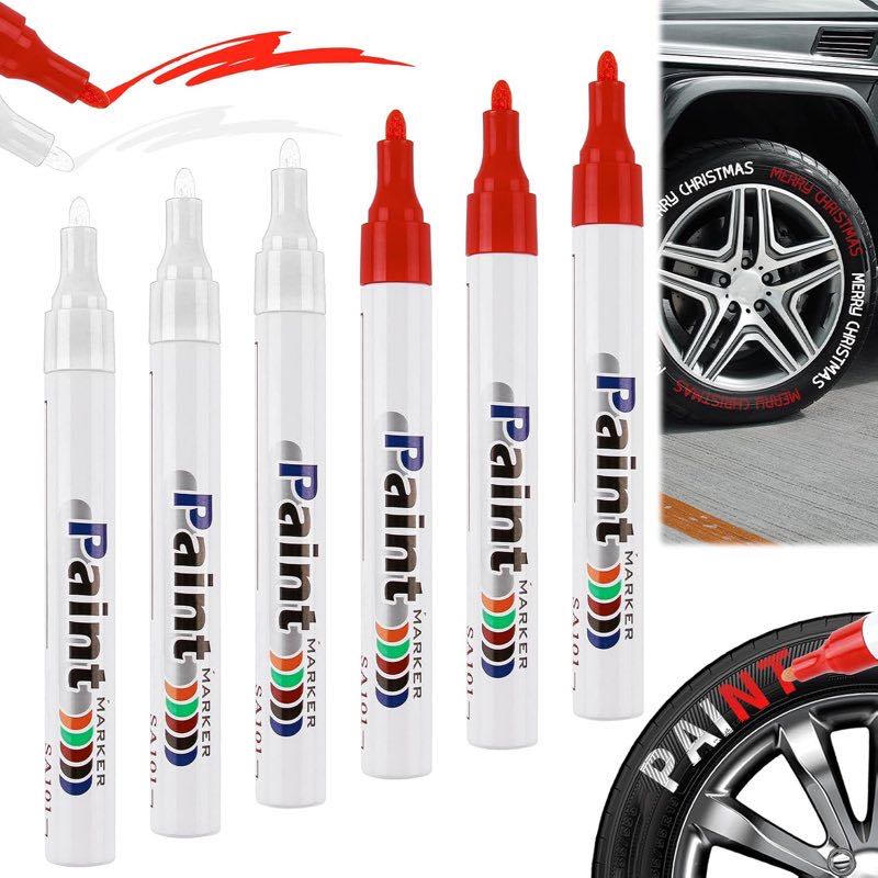 Penriter 6 Lackstifte weiß und rot laut Listing