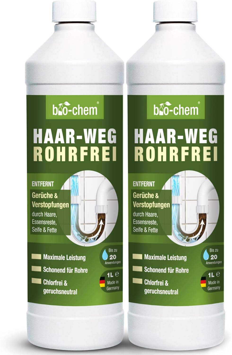 bio-chem Haar-Weg Abflussfrei 2er Pack (2x 1000ml)