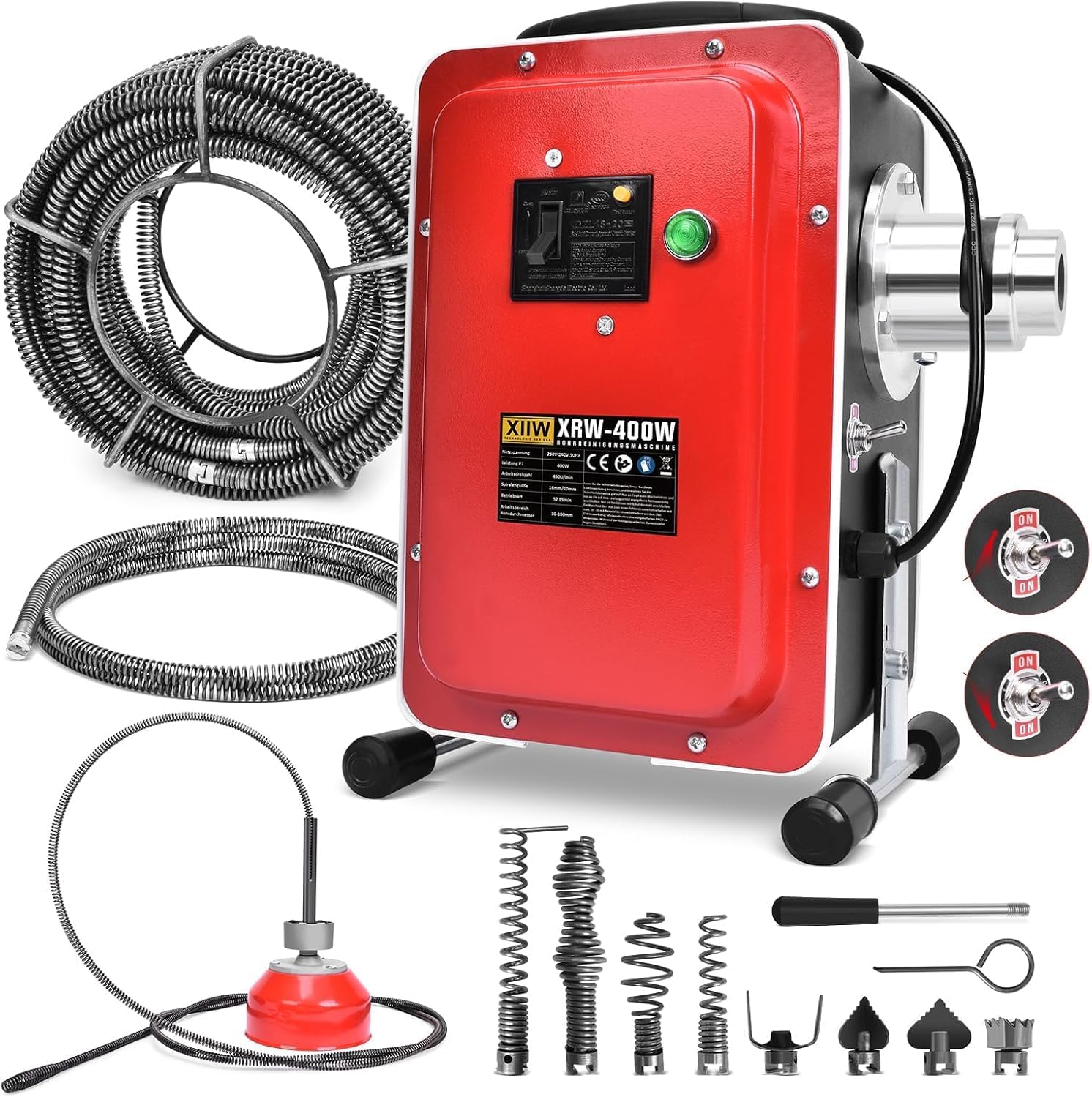 XIIW 400W Rohrreinigungsmaschine mit FI-Schalter