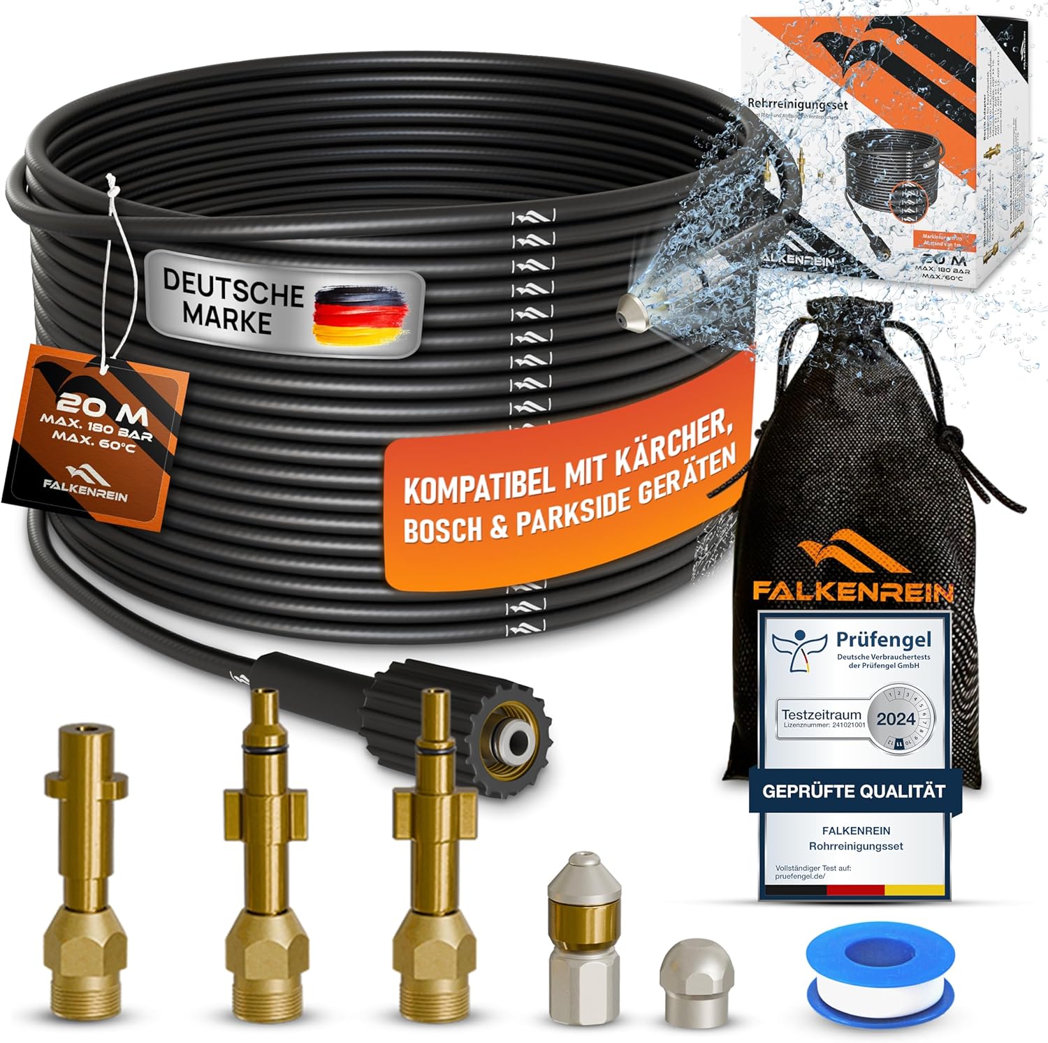 Rohrreinigungsschlauch Produktbild - für Hochdruckreinigung von Abwasserrohren