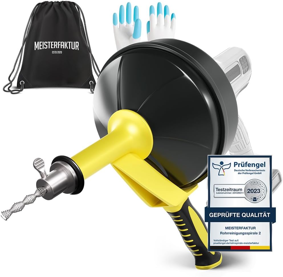 Meisterfaktur Rohrreinigungsspirale 2.0 [7,5m] – Testsieger in Rohrreinigungsspiralen