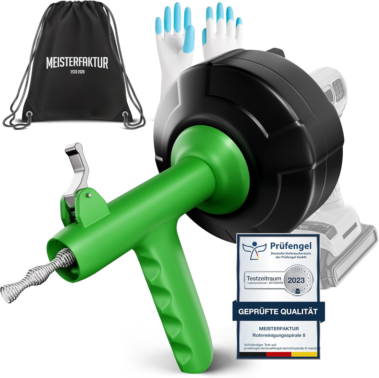 MEISTERFAKTUR Rohrreinigungsspirale [7,5m] - Automatik Funktion (Neu)