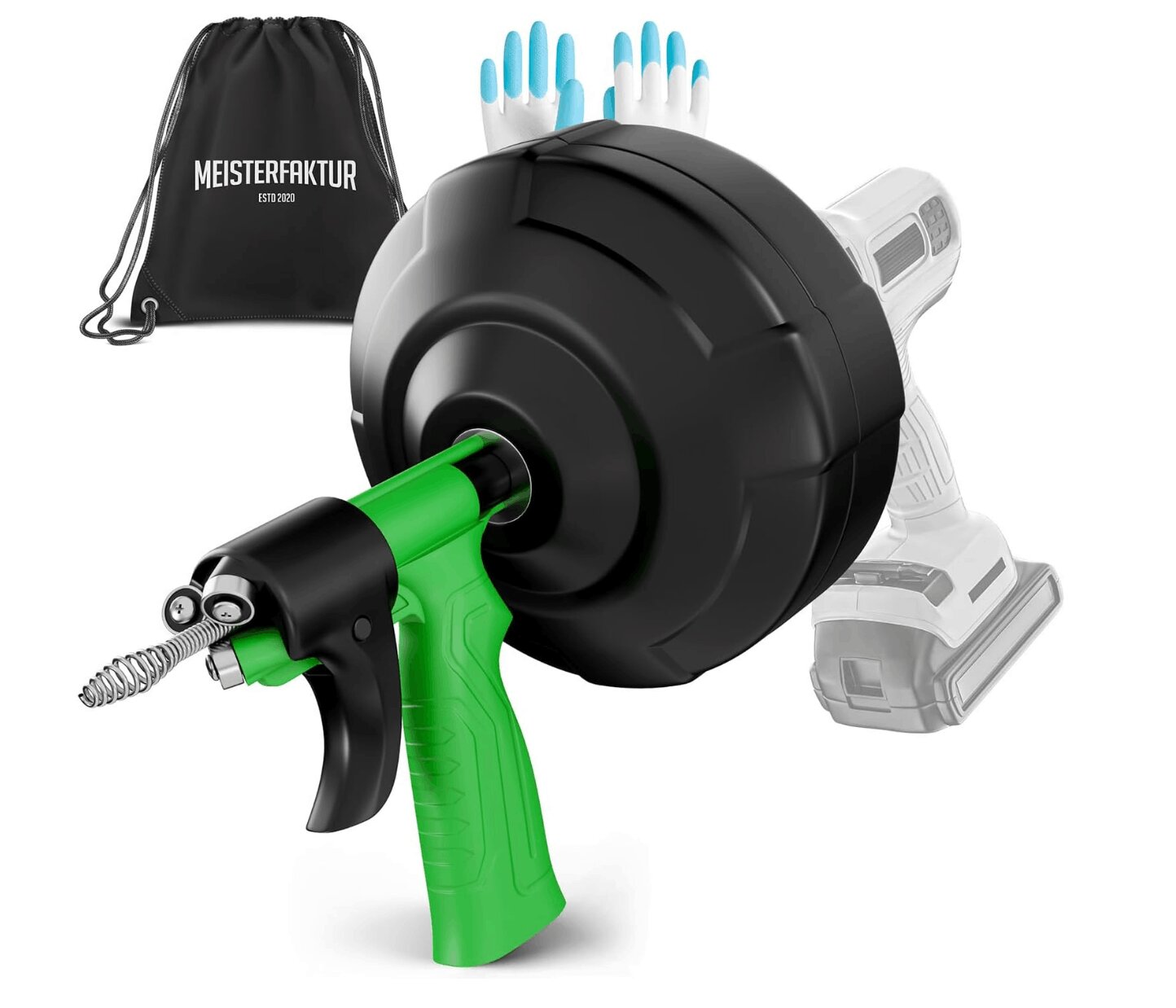 MEISTERFAKTUR Rohrreinigungsspirale [7,5M] - Automatische Zuführung