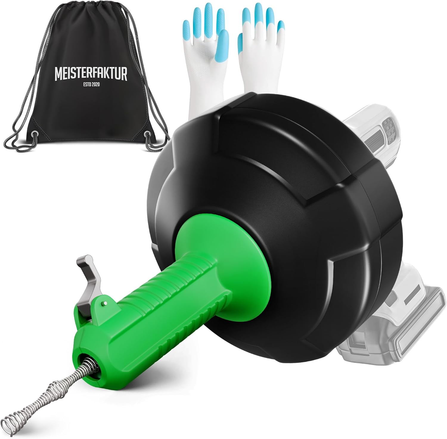 MEISTERFAKTUR Rohrreinigungsspirale [15M] - Automatische Zuführung