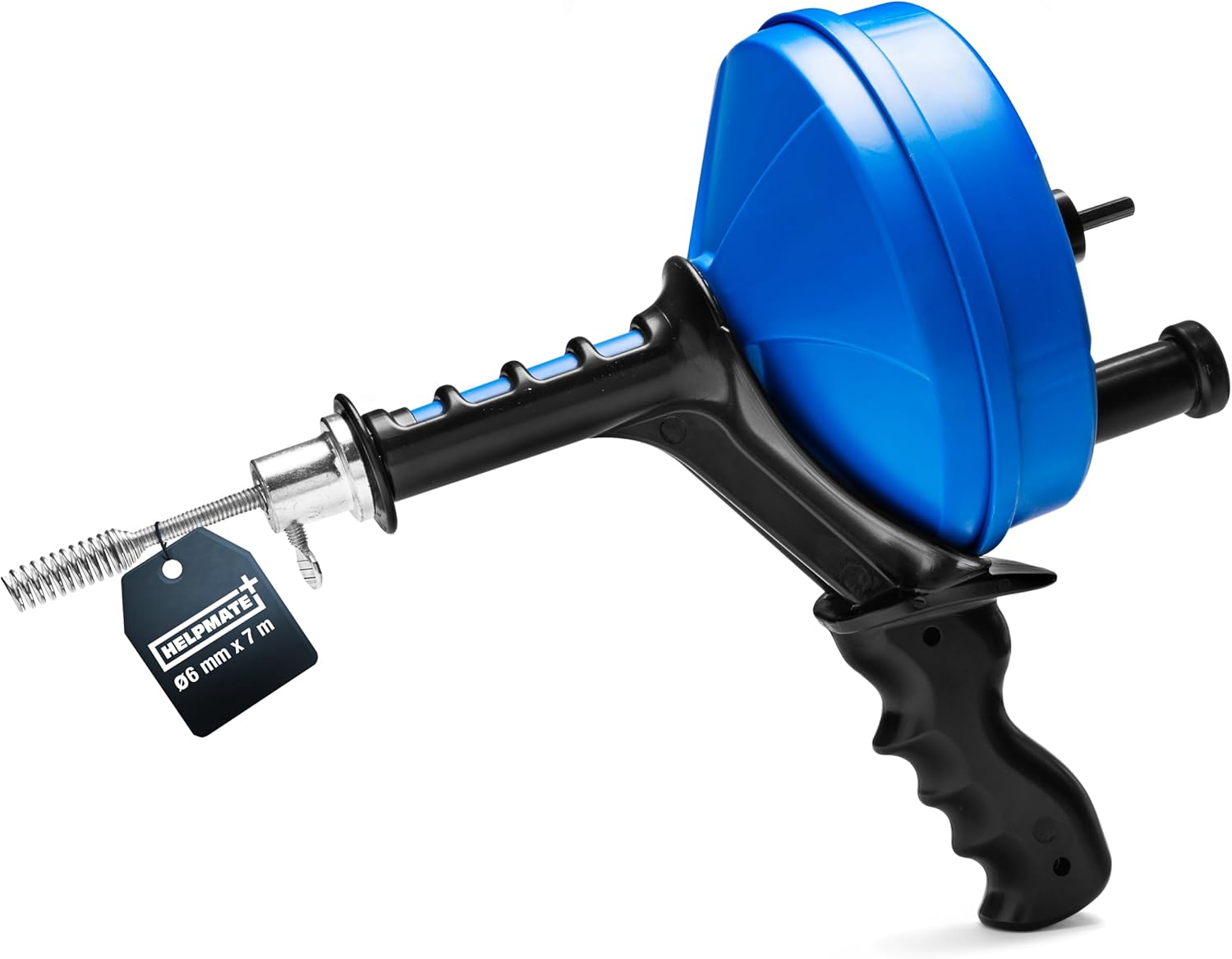 HELPMATE Rohrreinigungsspirale 7m mit Handkurbel und Bohraufsatz