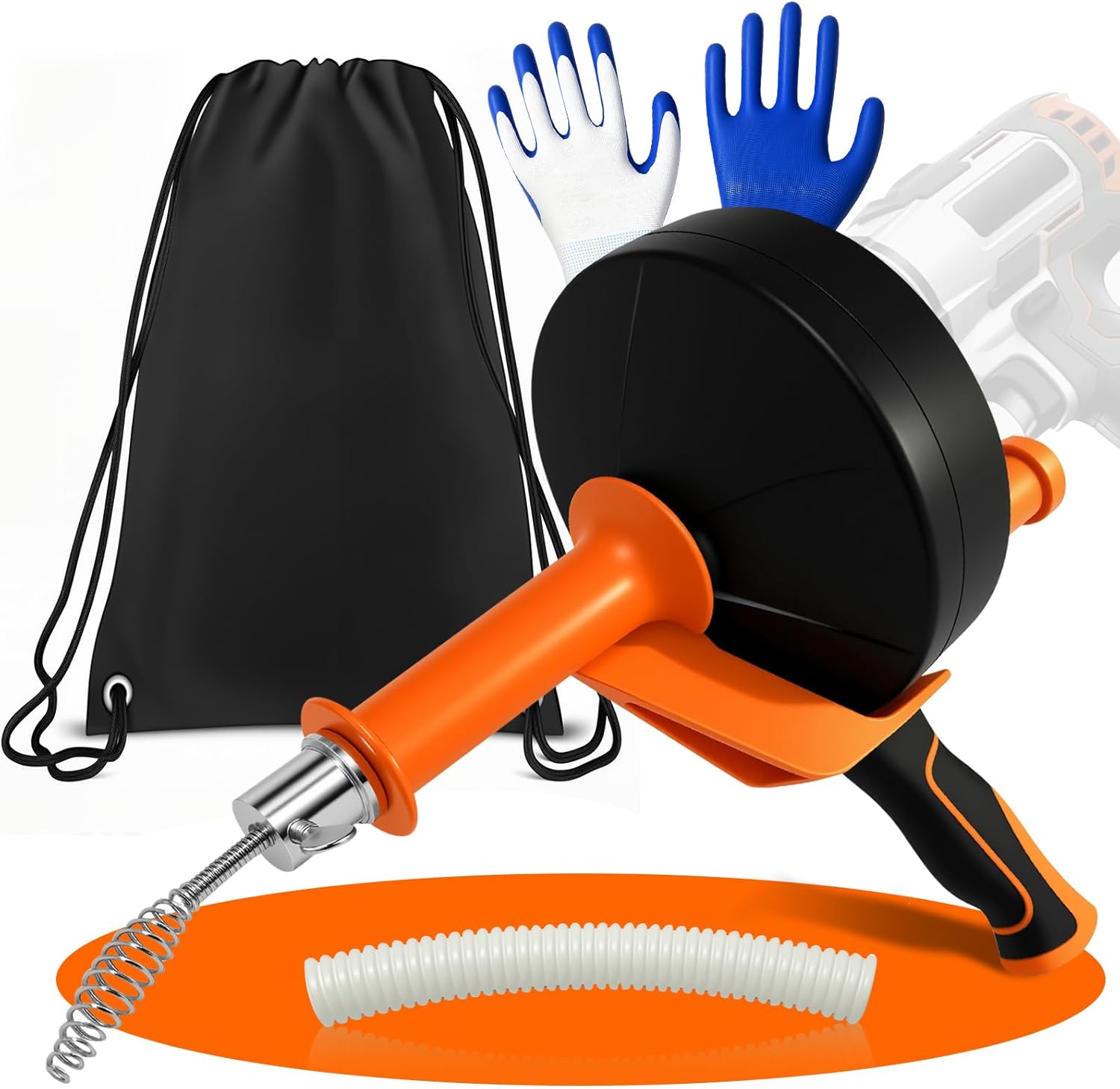 Jukibole Rohrreinigungsspirale [10m] - mit Bohraufsatz