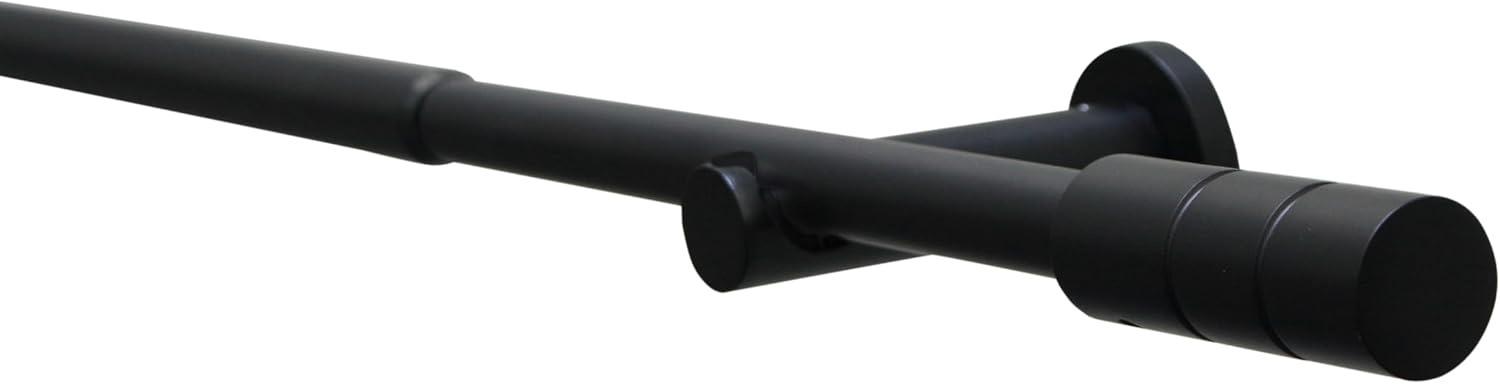 Gardinia Gardinenstangen-Set Kreta Zylinder Schwarz-matt 120–210 cm, Ø 16/19 mm