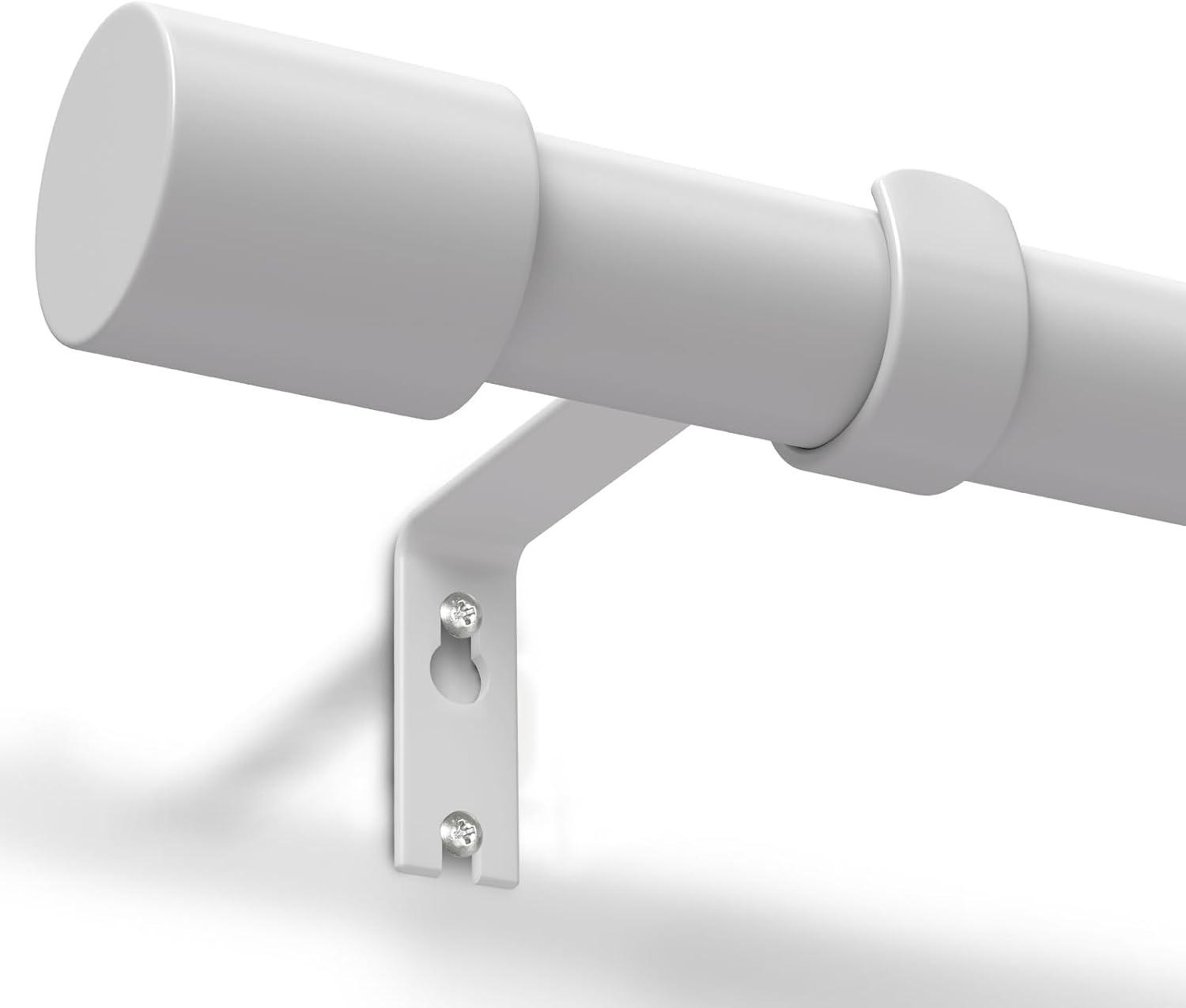 GEEBOBO Gardinenstange Weiß 76–228 cm, Ø 19 mm, Segmentstange mit Spleißmuttern