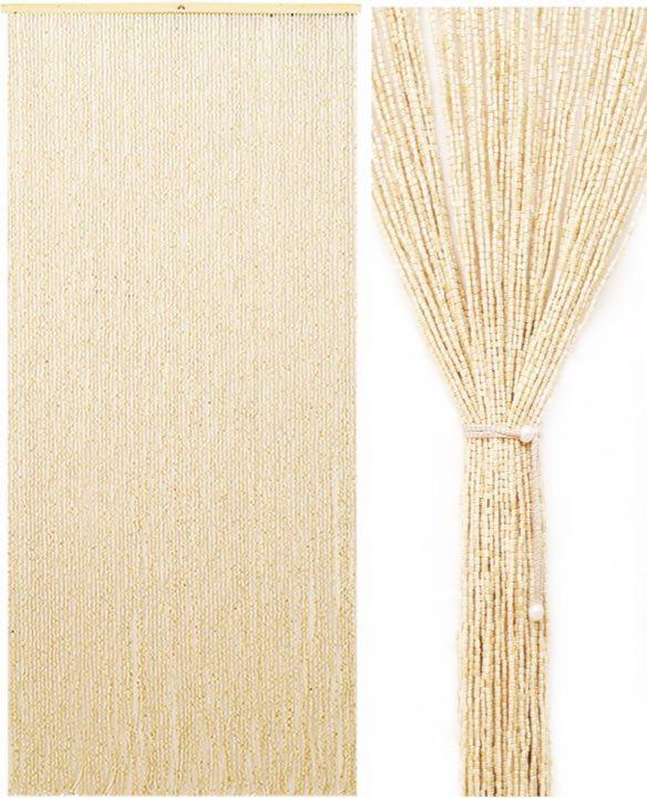 Ezcasch Holzperlenvorhang Beige 90 Stränge