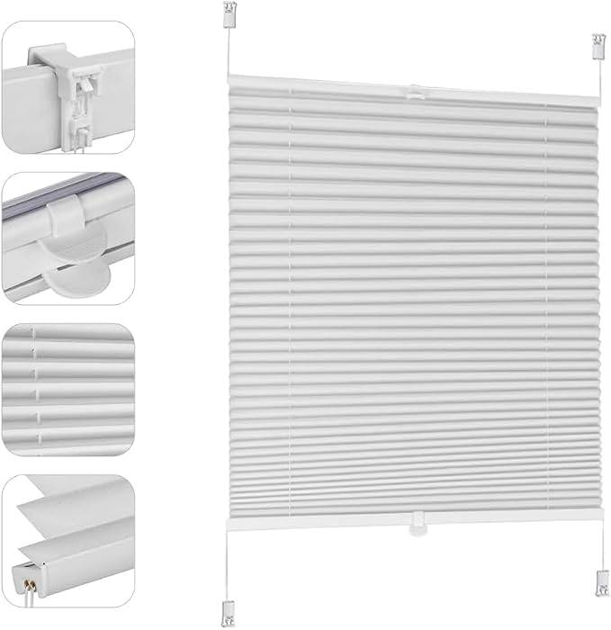 Sekey Plissee Klemmfix, 70 × 130 cm, Weiß