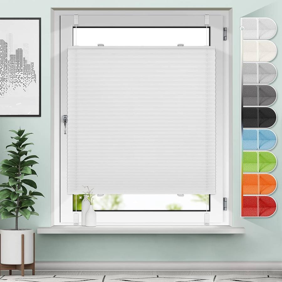 Sanfree Plissee Klemmfix, 90 × 120 cm, Weiß
