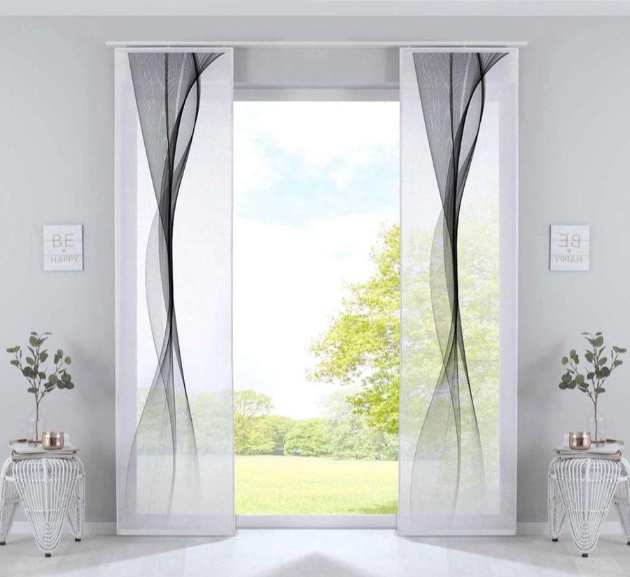 Gardinenbox Gardinenbox Izmir Welle Schwarz, 2er-Set