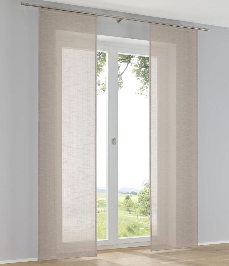 Kutti Kutti Boston Schiebegardine Taupe, 2er-Set