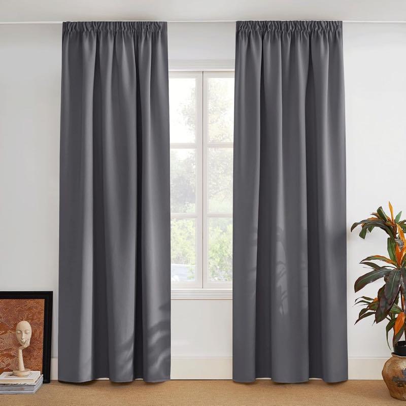 PONY DANCE PONY DANCE Thermovorhang Kräuselband, Grau, 245 × 140 cm, 2er-Set - Produktbild