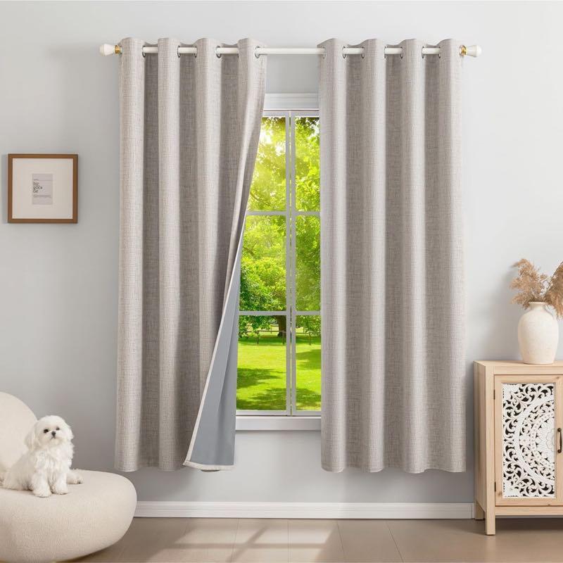Runyéla Runyéla Thermovorhang Ösen, Grauweiß, 175 × 140 cm, 2er-Set - Produktbild