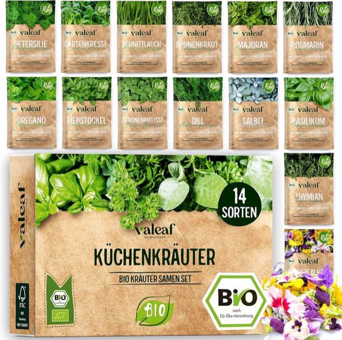 valeaf valeaf BIO Kräuter Samen Set 14 Sorten