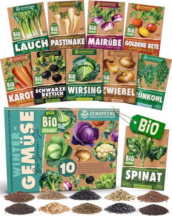 ZenGreens Bio Wintergemüsesamen Set 10 Sorten