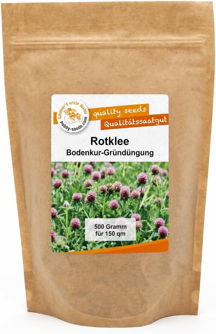 Bobby-Seeds Rotklee 500 g (ca. 150 m²) – Testsieger im Kleesamen-Vergleich