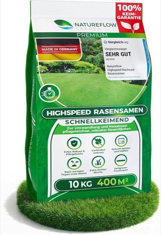 NATUREFLOW Natureflow Rasensamen Sommer 10 kg (ca. 400 m²)