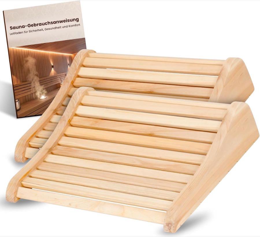 Ryuhic Sauna-Kopfstütze 2 Stück Naturholz