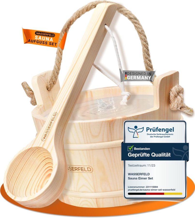 WASSERFELD Sauna Eimer Set 4 Liter Kiefer