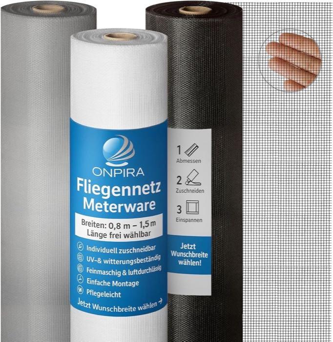 Onpira Fliegennetz Meterware 120 cm Grau – Testsieger im Fliegengitter Meterware-Vergleich