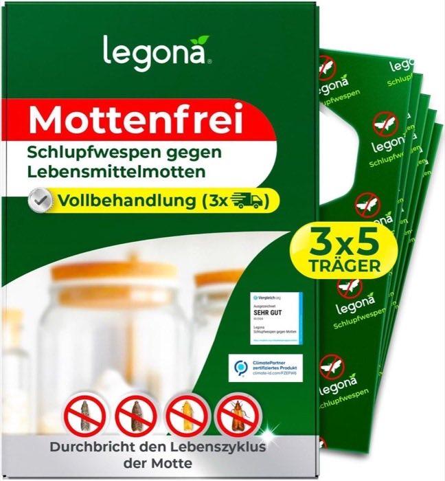 Legona Schlupfwespen gegen Lebensmittelmotten 5×3 – Testsieger im Schlupfwespen gegen Motten-Vergleich