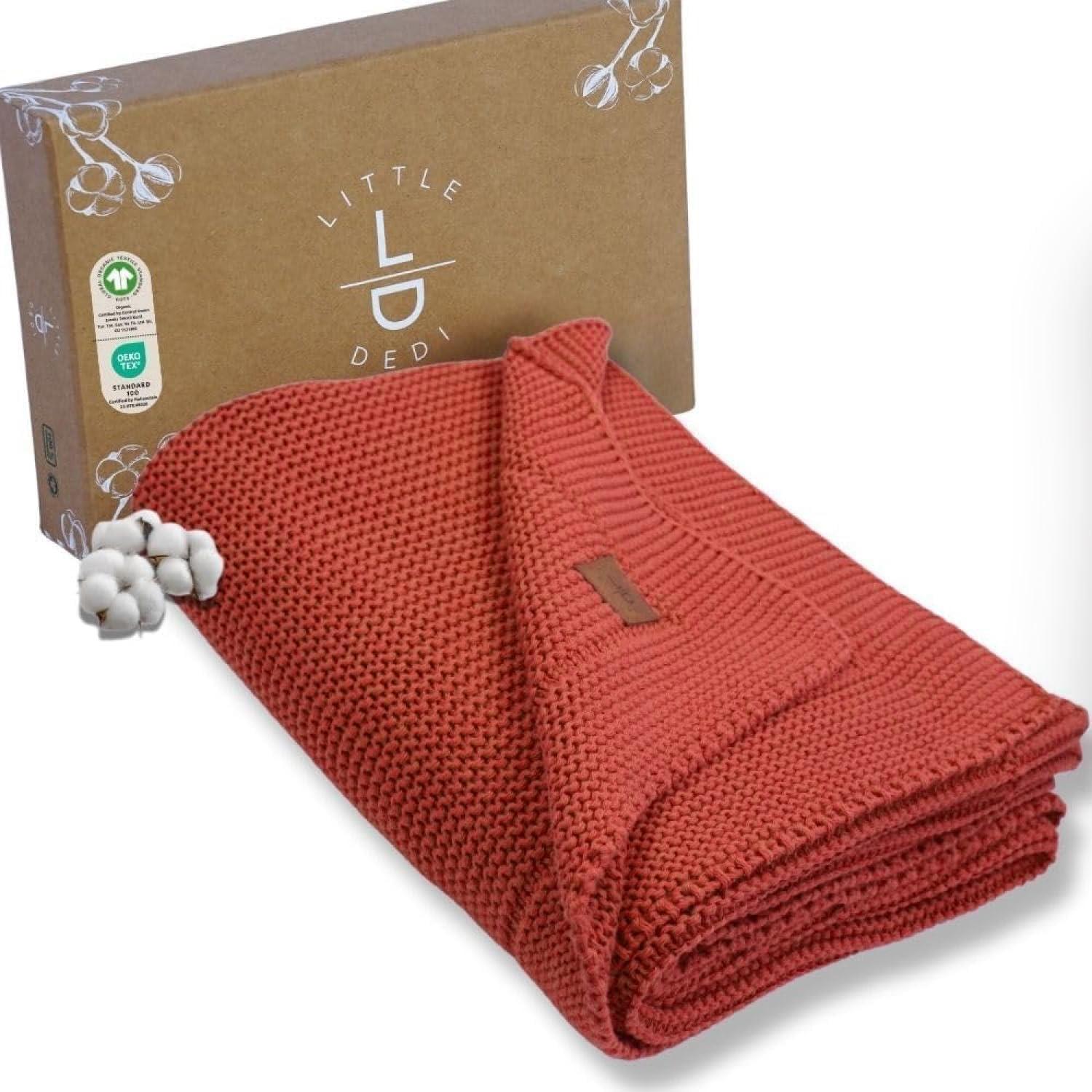 Testsieger Little Dedi Strickdecke Bio-Baumwolle GOTS 80×100 cm
