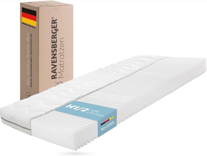 RAVENSBERGER Kinder- und Jugendmatratze Softwelle H1/H2, 120 x 200 cm, Höhe 16 cm