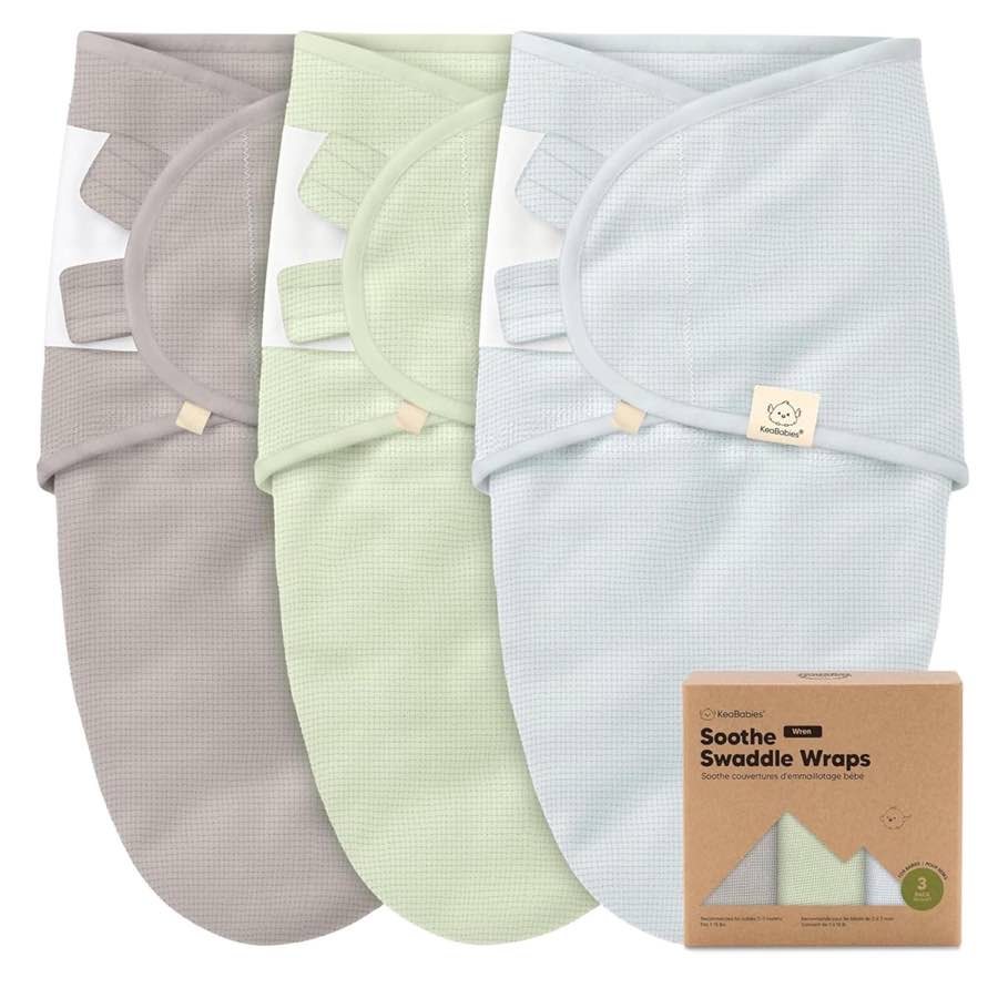 KeaBabies KeaBabies 3er-Pack Bio-Pucksack 0–3 Monate