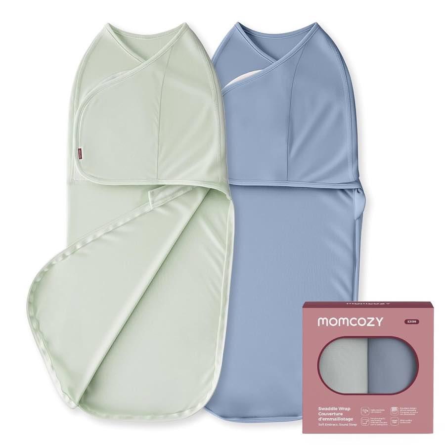 Momcozy Pucksack 0–3 Monate Bambus, Blau-Grün