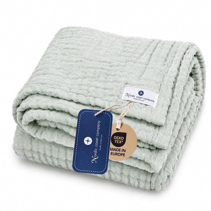 nordic coast company Nordic Coast Musselin-Puckdecke, vierlagig, Mint