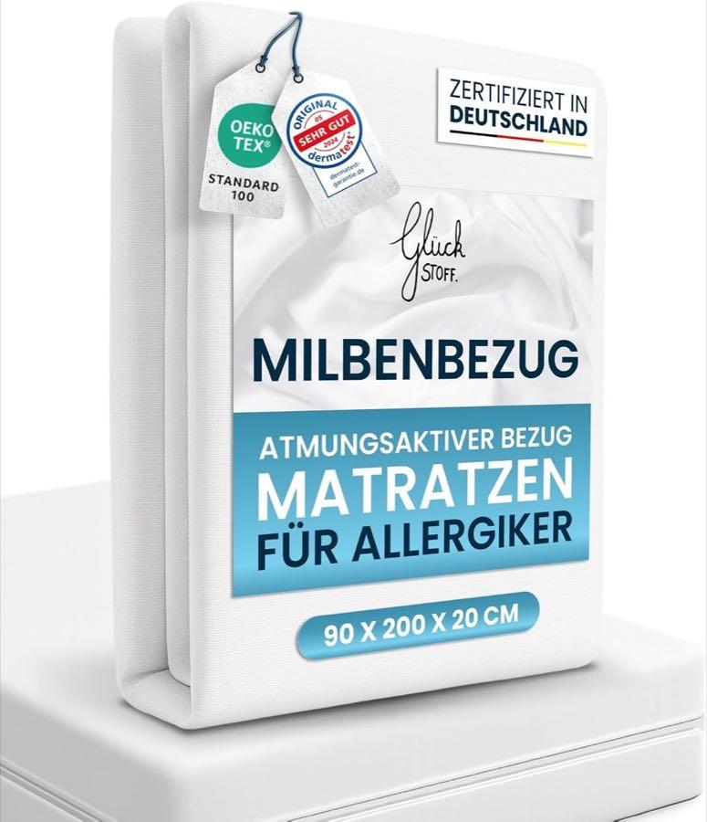 Glückstoff Milbenbezug Matratze 90 x 200 x 20 cm