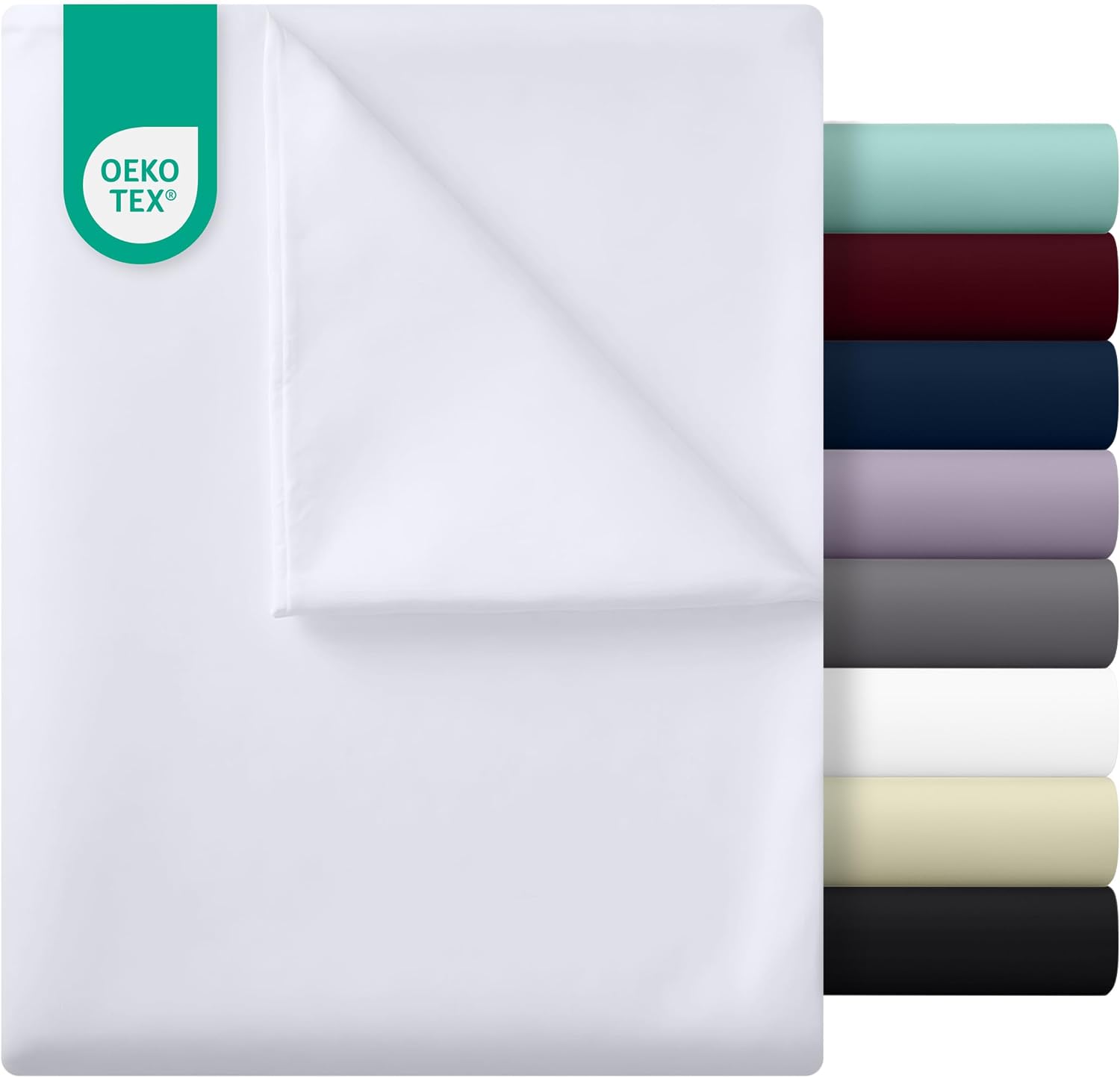 Utopia Bedding Bettlaken ohne Gummizug 225 × 255 cm Weiß