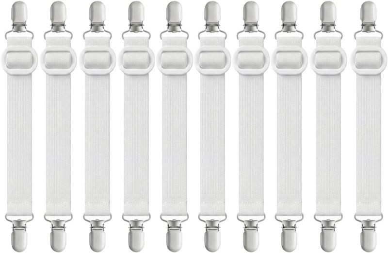 10 Stück Bettlakenspanner, 35–130 cm, Metallclips