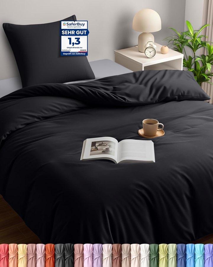 Utopia Bedding Schwarz, 135×200 cm