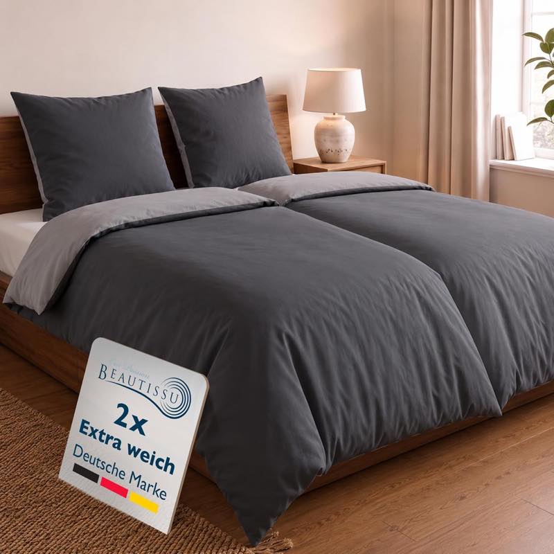 Beautissu Beautissu Eira Grau/Anthrazit, 4-teilig