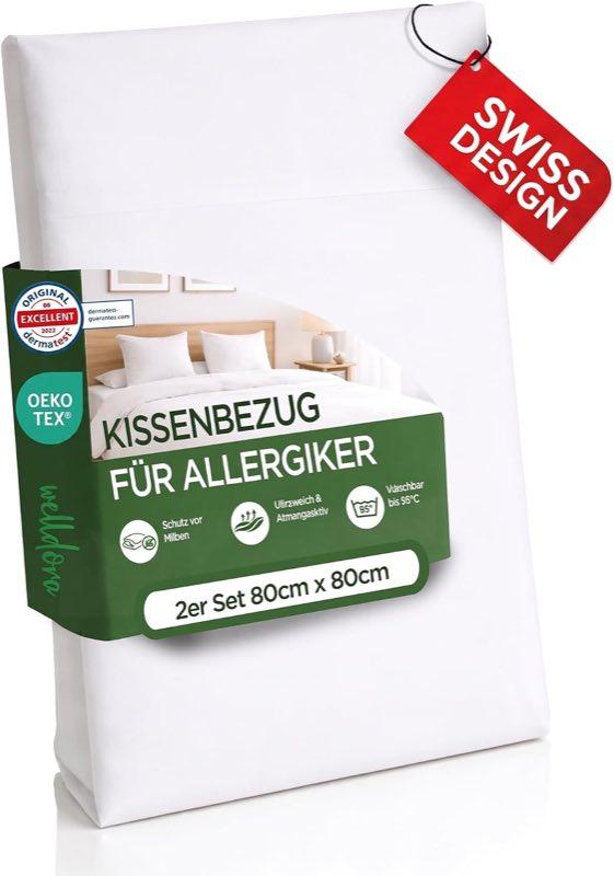Testsieger Welldora Milbenbezug Kissen 80x80