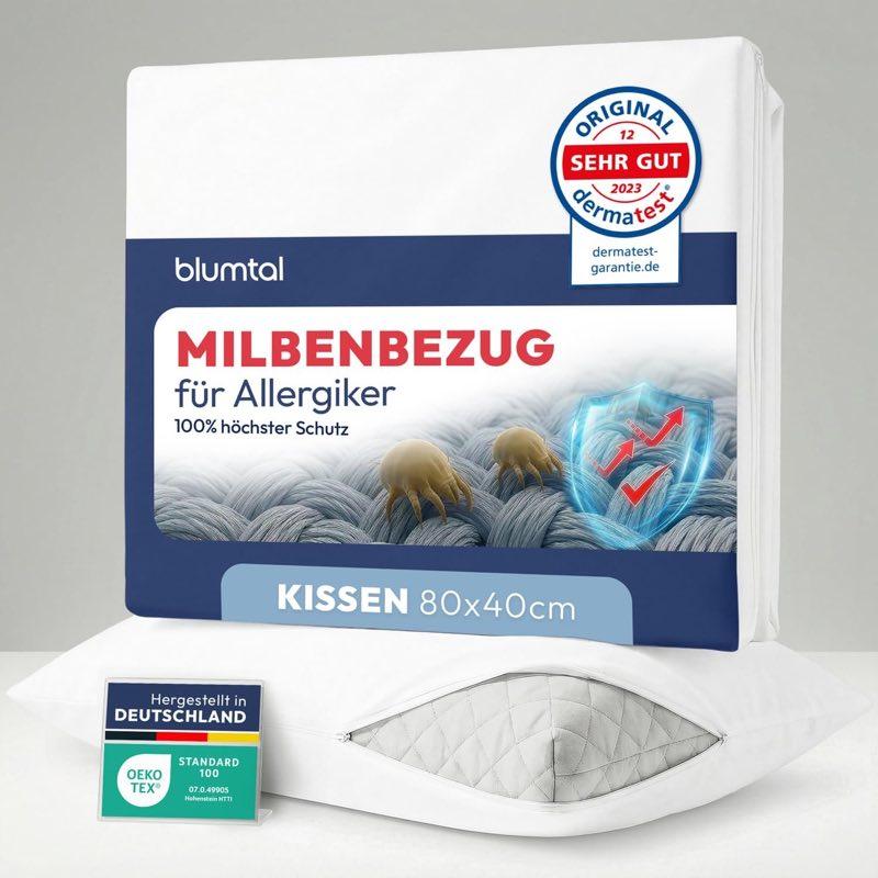 Blumtal Milbenbezug Kissen 40x80, Evolon