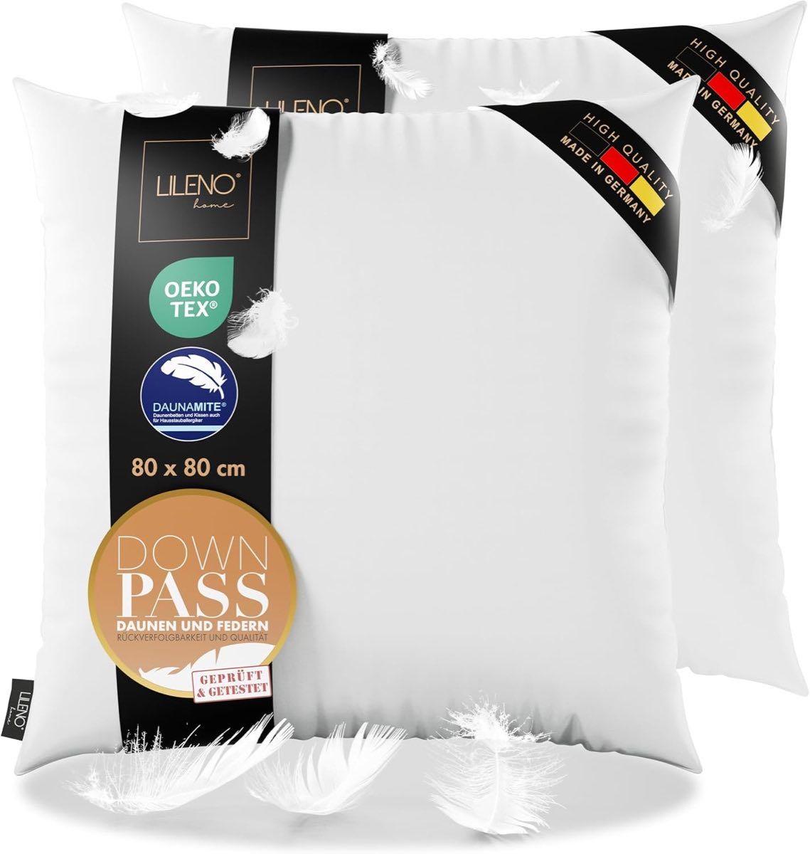 LILENO HOME LILENO HOME 3-Kammer Daunenkissen 80x80, 2er Set - Produktbild