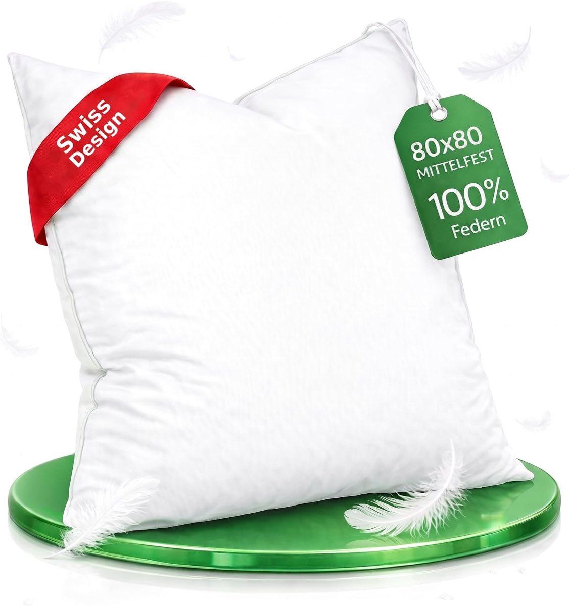 Welldora Federkissen 2er Set 80x80, medium
