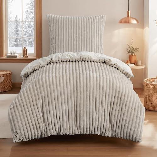 Aisbo Flanell-Bettwäsche 135×200, 2-teilig, Beige