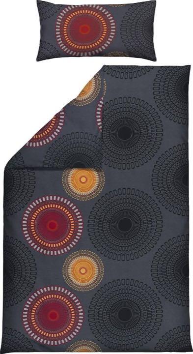 REDBEST Single-Jersey Mandala anthrazit-terra 135×200 cm