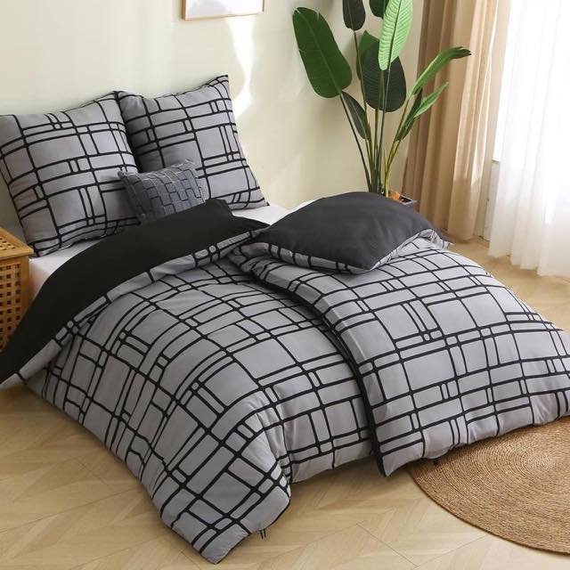 Pamposh Bettwäsche 135×200, 4-teilig, Grau